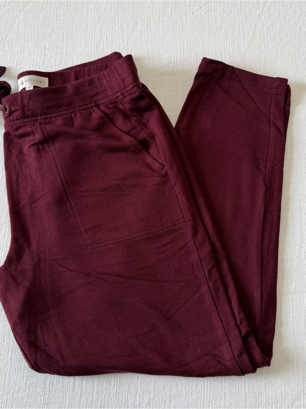 Lou & Grey Burgundy Maroon Soft Lounge Jogger with Drawstring